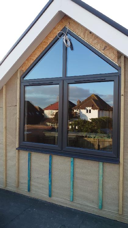 Anthracite Grey Angled uPVC Window, East Sussex.